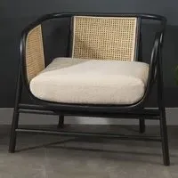 Seoul Rattan Indoor Chair - Black, Boucle