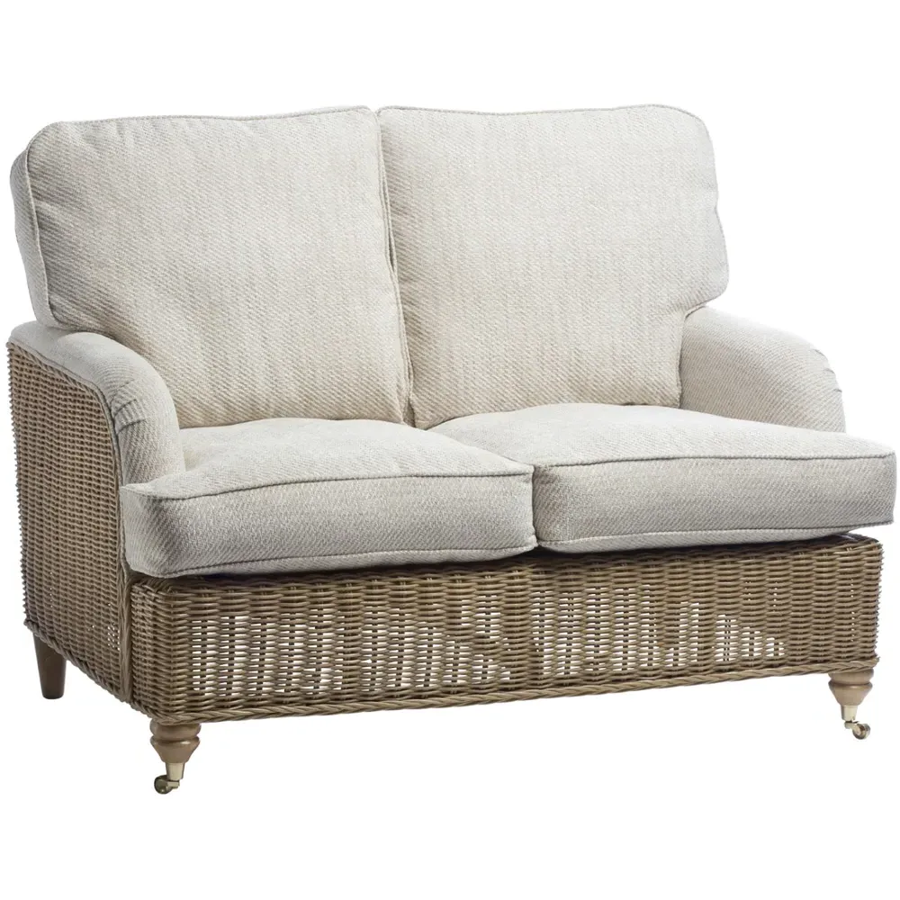 Seville 2-Seater Jasper Sofa - Light Oak, Rattan