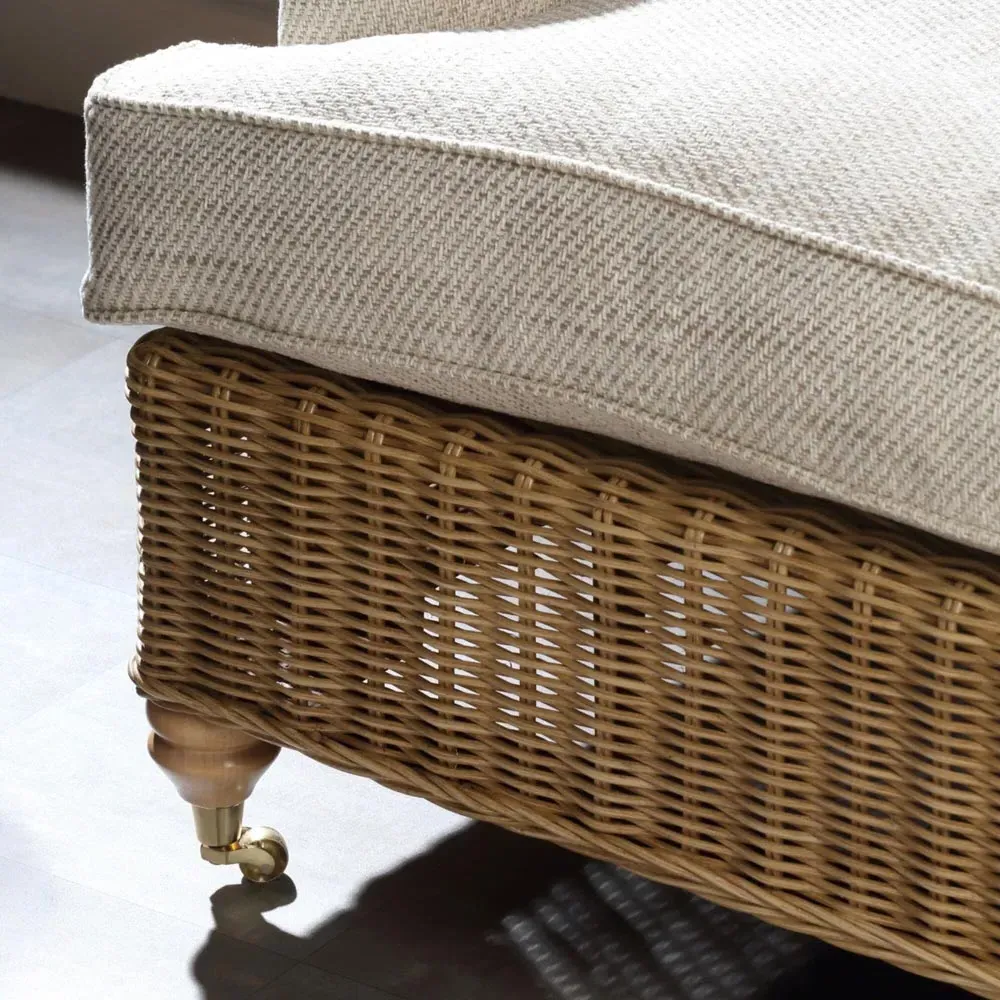 Seville 2-Seater Jasper Sofa - Light Oak, Rattan