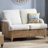 Seville 2-Seater Jasper Sofa - Light Oak, Rattan