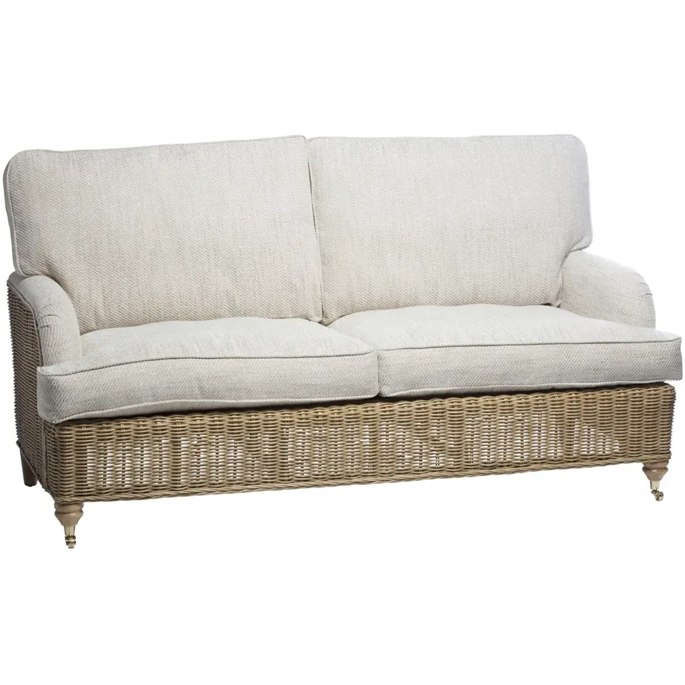 Seville 3-Seater Jasper Sofa - Light Oak, Rattan
