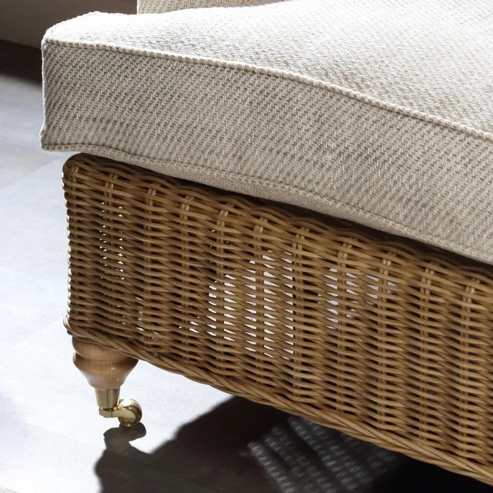 Seville 3-Seater Jasper Sofa - Light Oak, Rattan