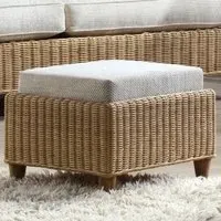 Seville Jasper Footstool - Light Oak, Rattan