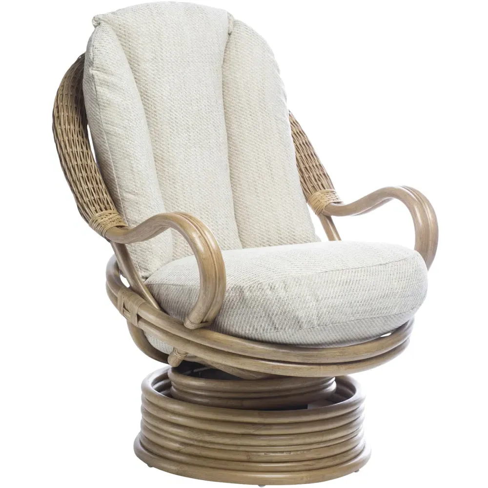 Seville Jasper Swivel Rocking Chair - Light Oak, Rattan
