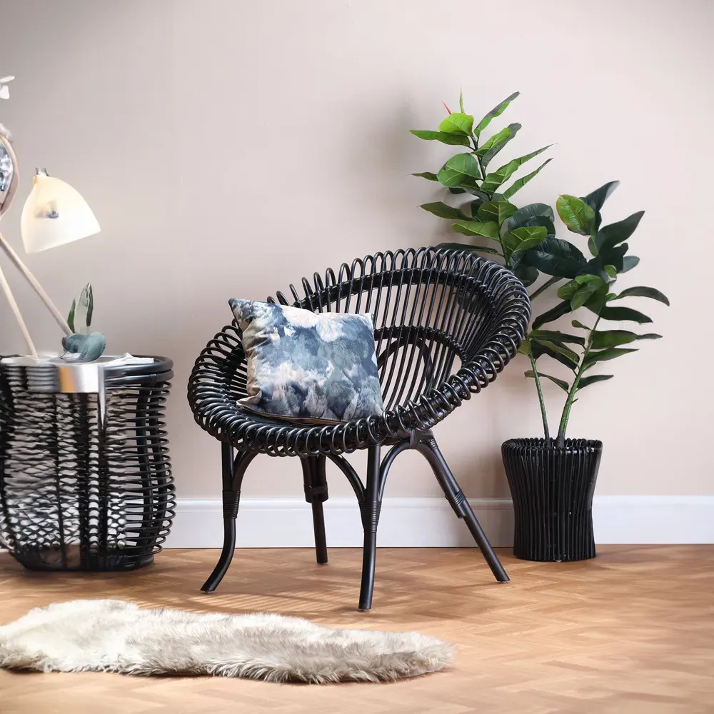 Shanghai Wicker Chair - Black, Rattan