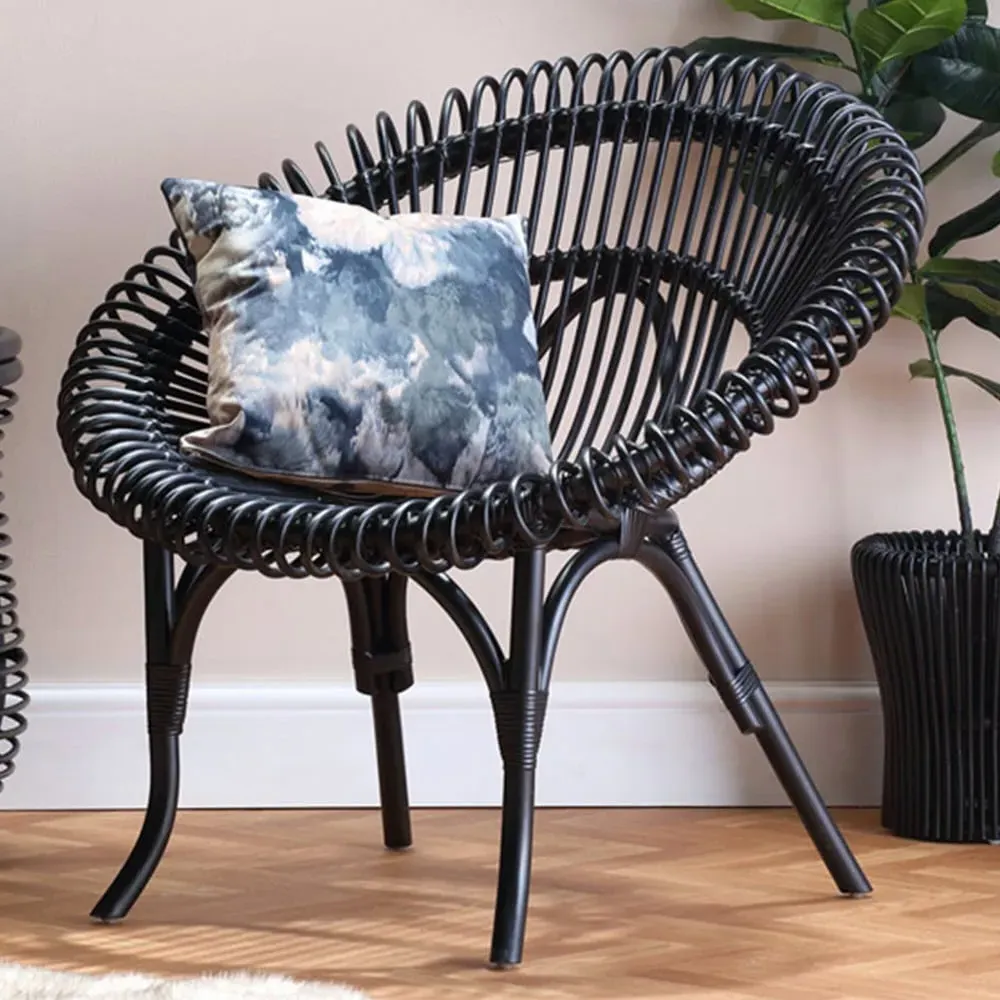 Shanghai Wicker Chair - Black, Rattan