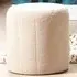 Small Round Pouffe - Cream, Boucle Fabric