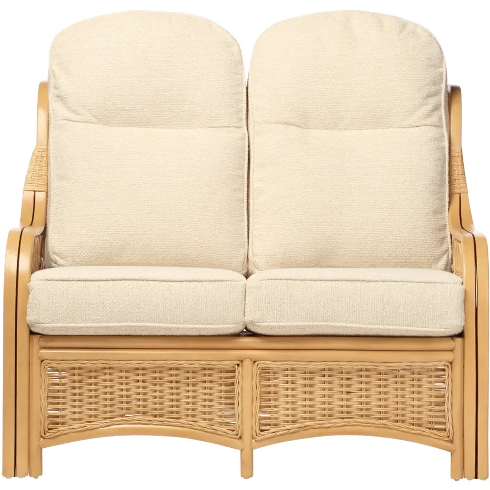 Vale 2-Seater Cloud Sofa - Light Oak, Rattan