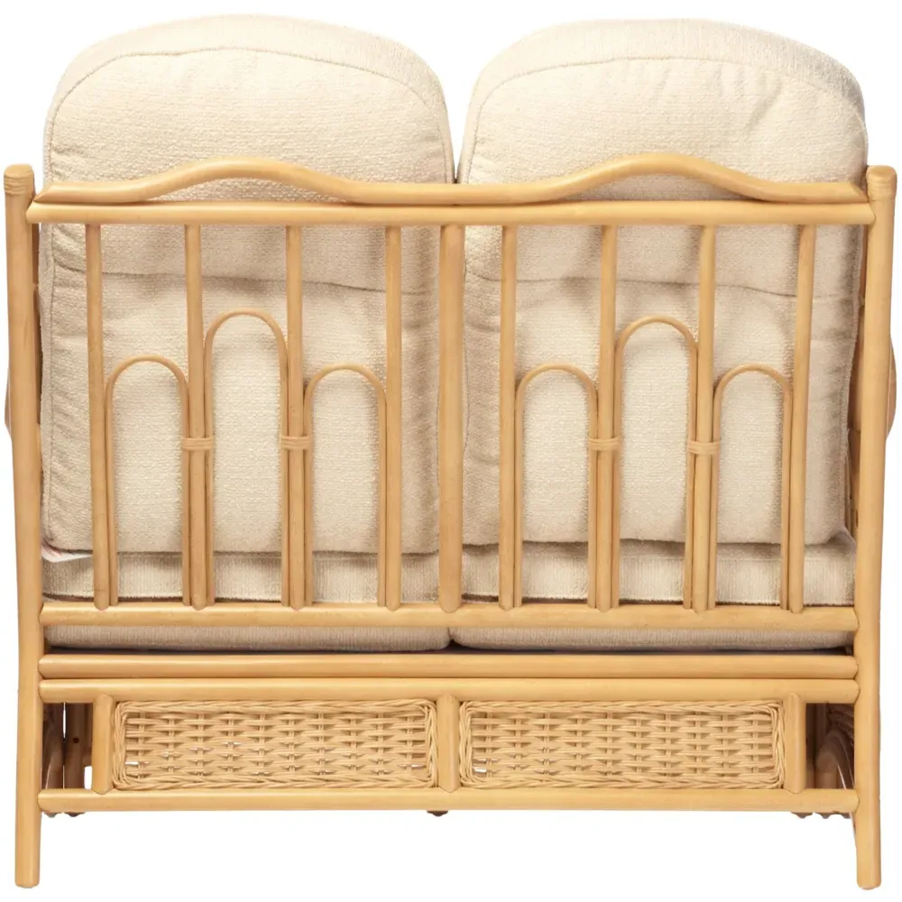 Vale 2-Seater Cloud Sofa - Light Oak, Rattan