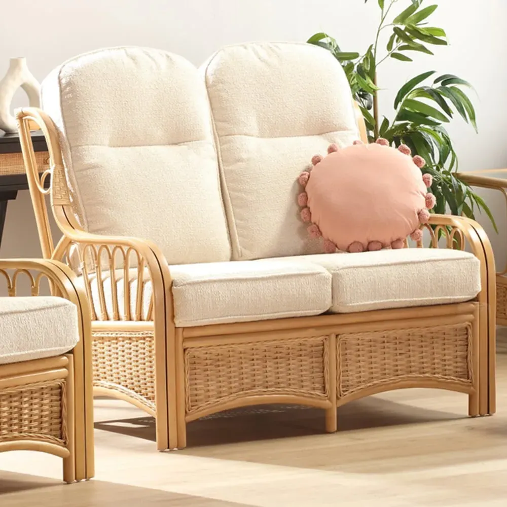 Vale 2-Seater Cloud Sofa - Light Oak, Rattan image