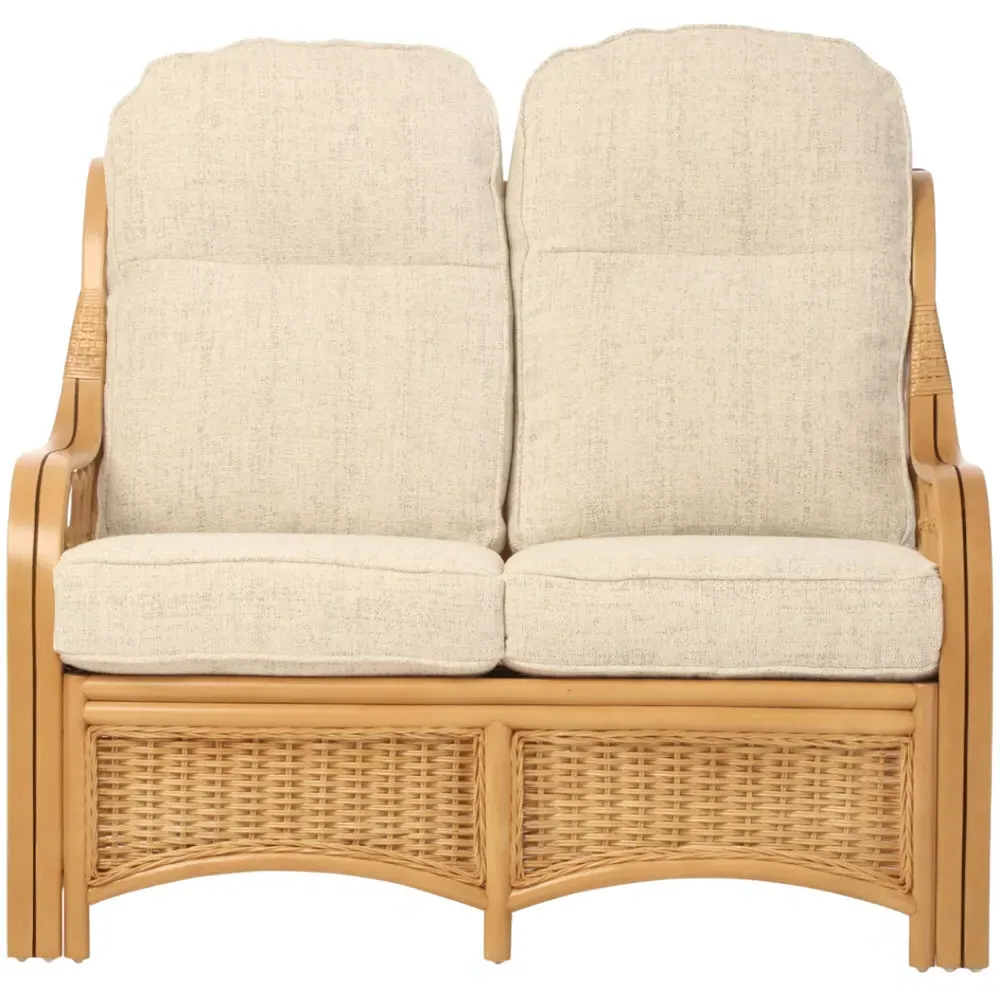 Vale 2-Seater Light Oak Athena Plain Sofa - Brown, Rattan