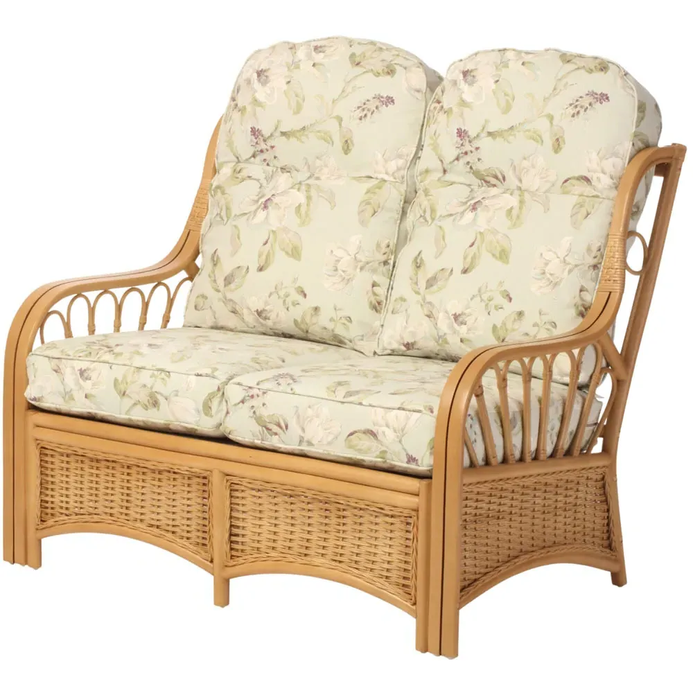 Vale 2-Seater Light Oak Lily Sofa - Brown, Rattan