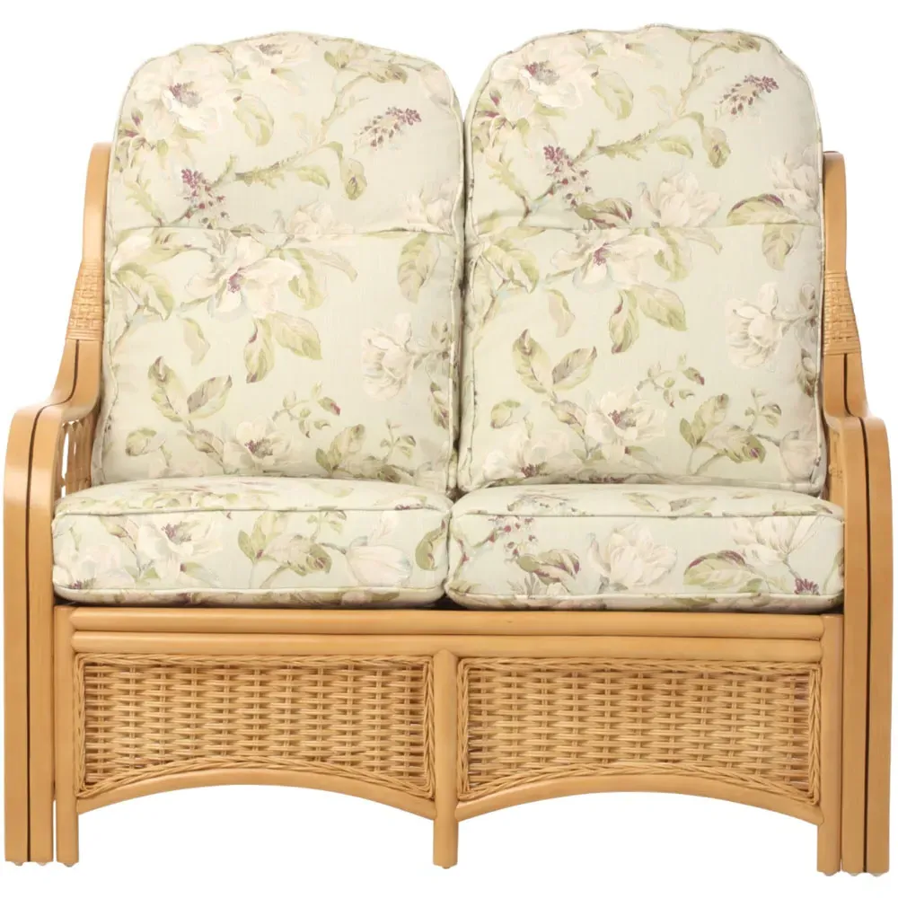 Vale 2-Seater Light Oak Lily Sofa - Brown, Rattan