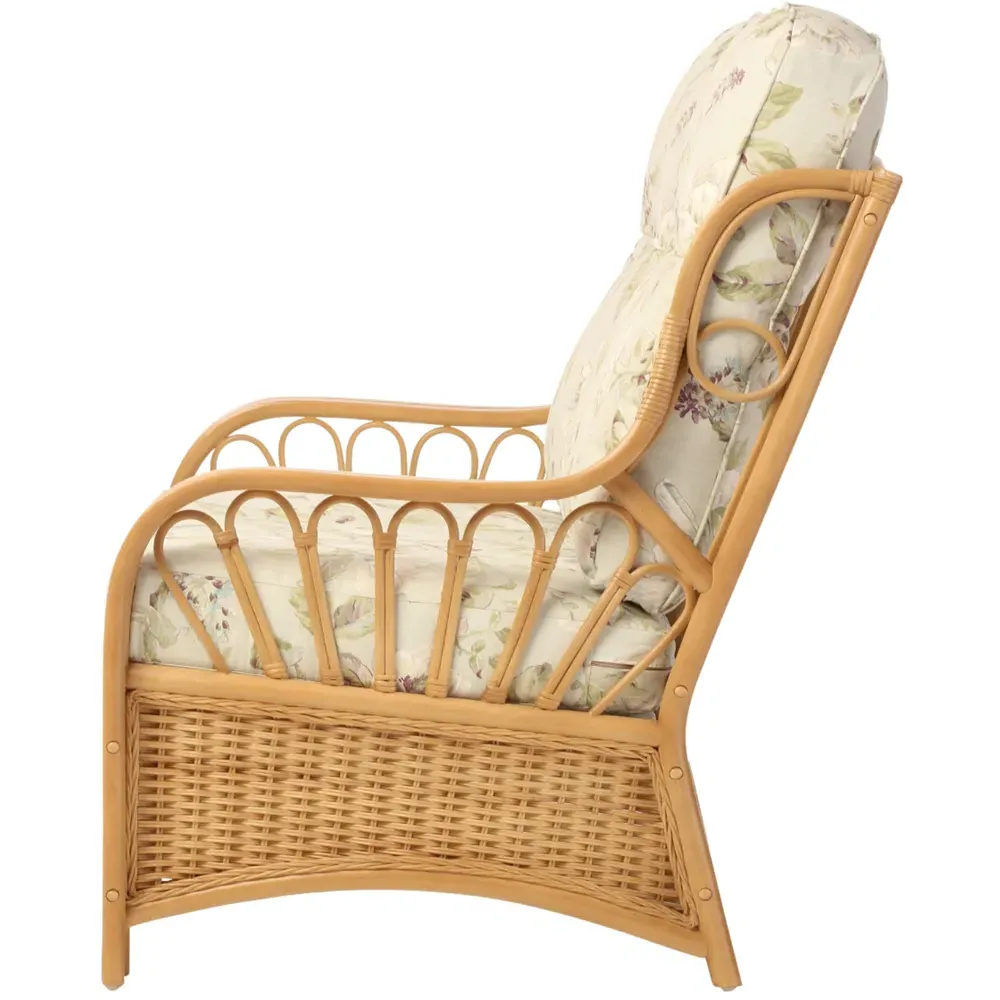 Vale 2-Seater Light Oak Lily Sofa - Brown, Rattan