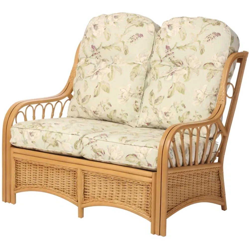 Vale 2-Seater Light Oak Lily Suite - Brown, Rattan
