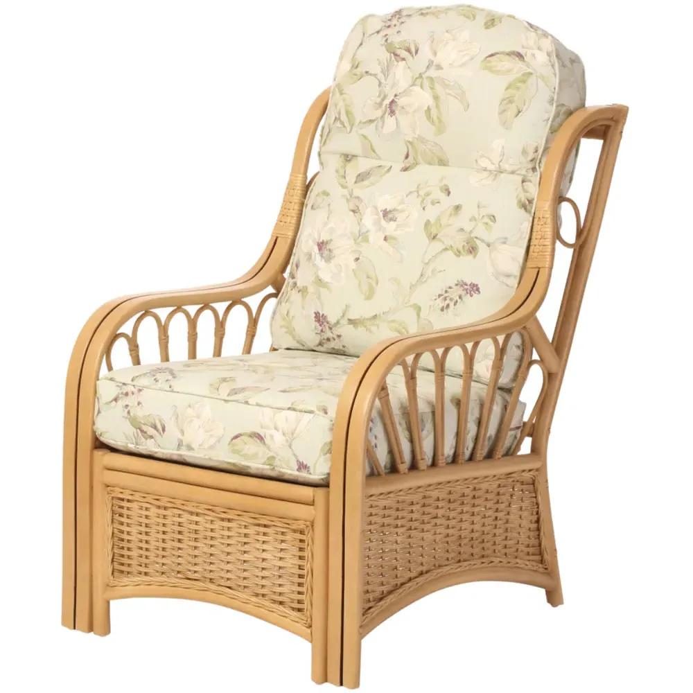 Vale 2-Seater Light Oak Lily Suite - Brown, Rattan
