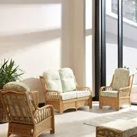 Vale 2-Seater Sofa - Light Oak, Rattan