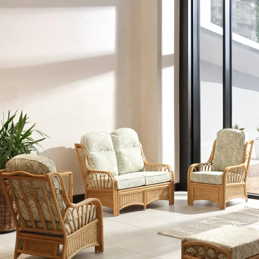 Vale 2-Seater Sofa - Light Oak, Rattan image