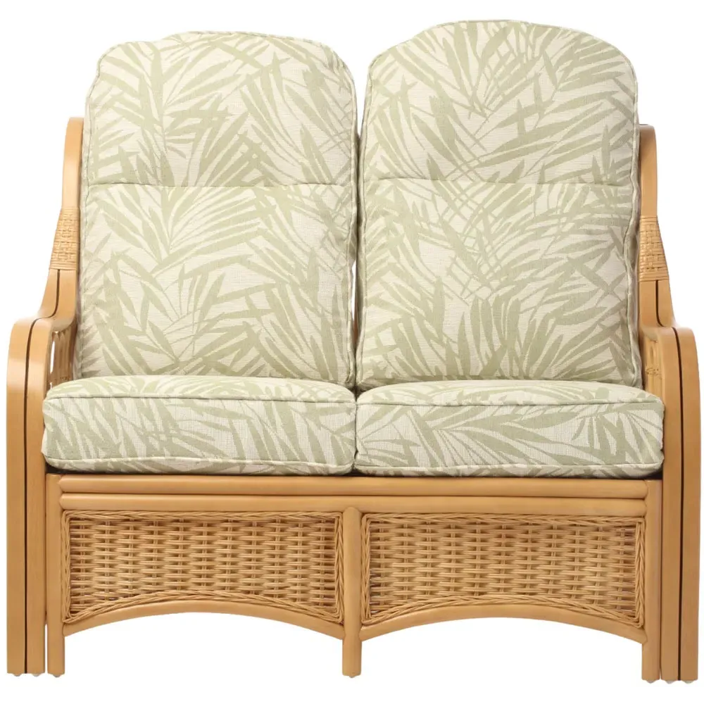 Vale 2-Seater Sofa - Light Oak, Rattan