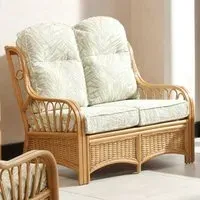 Vale 2-Seater Sofa - Light Oak, Rattan