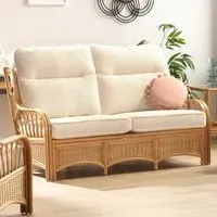 Vale 3-Seater Cloud Sofa - Light Oak, Rattan