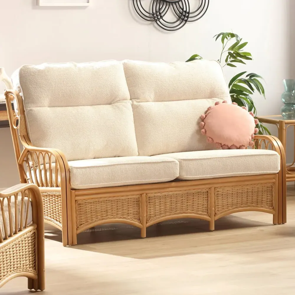 Vale 3-Seater Cloud Sofa - Light Oak, Rattan