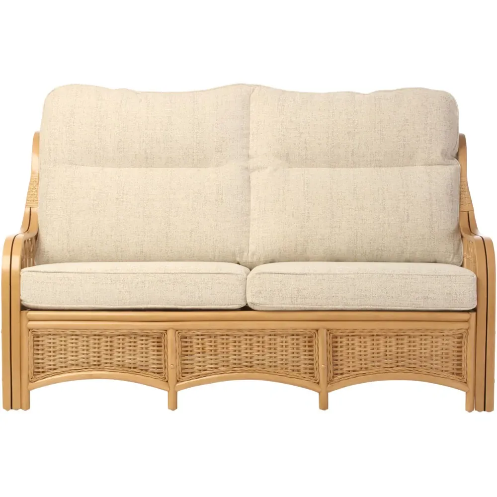 Vale 3-Seater Light Oak Athena Plain Sofa - Brown, Rattan