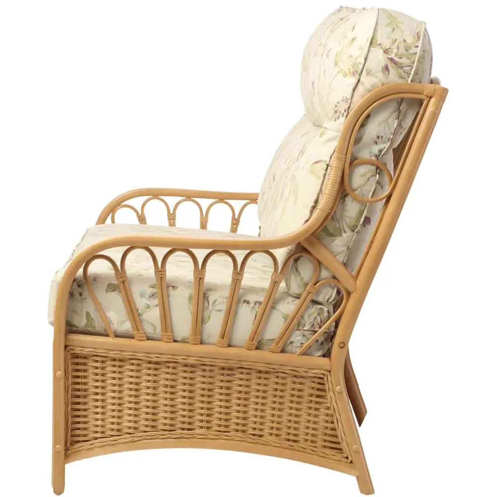 Vale 3-Seater Light Oak Lily Sofa - Brown, Rattan