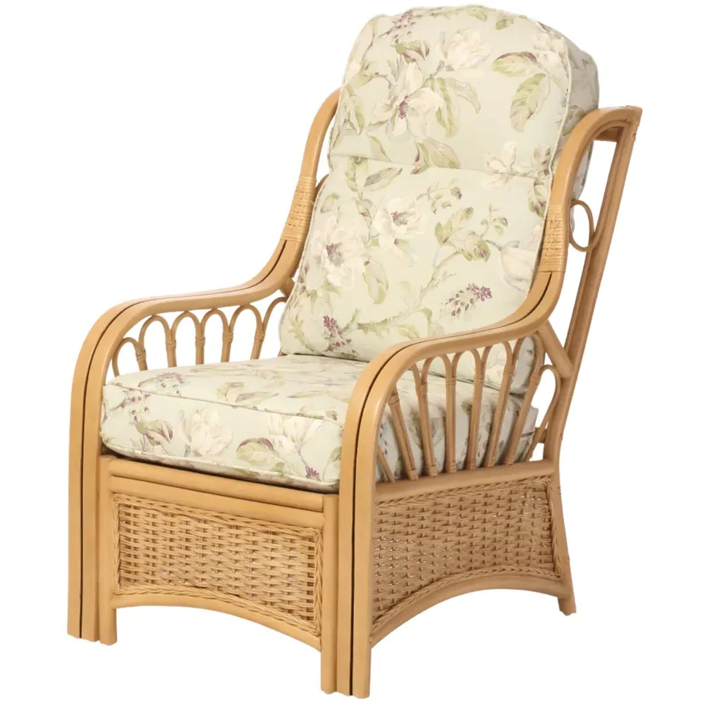Vale 3-Seater Light Oak Lily Suite - Brown, Rattan