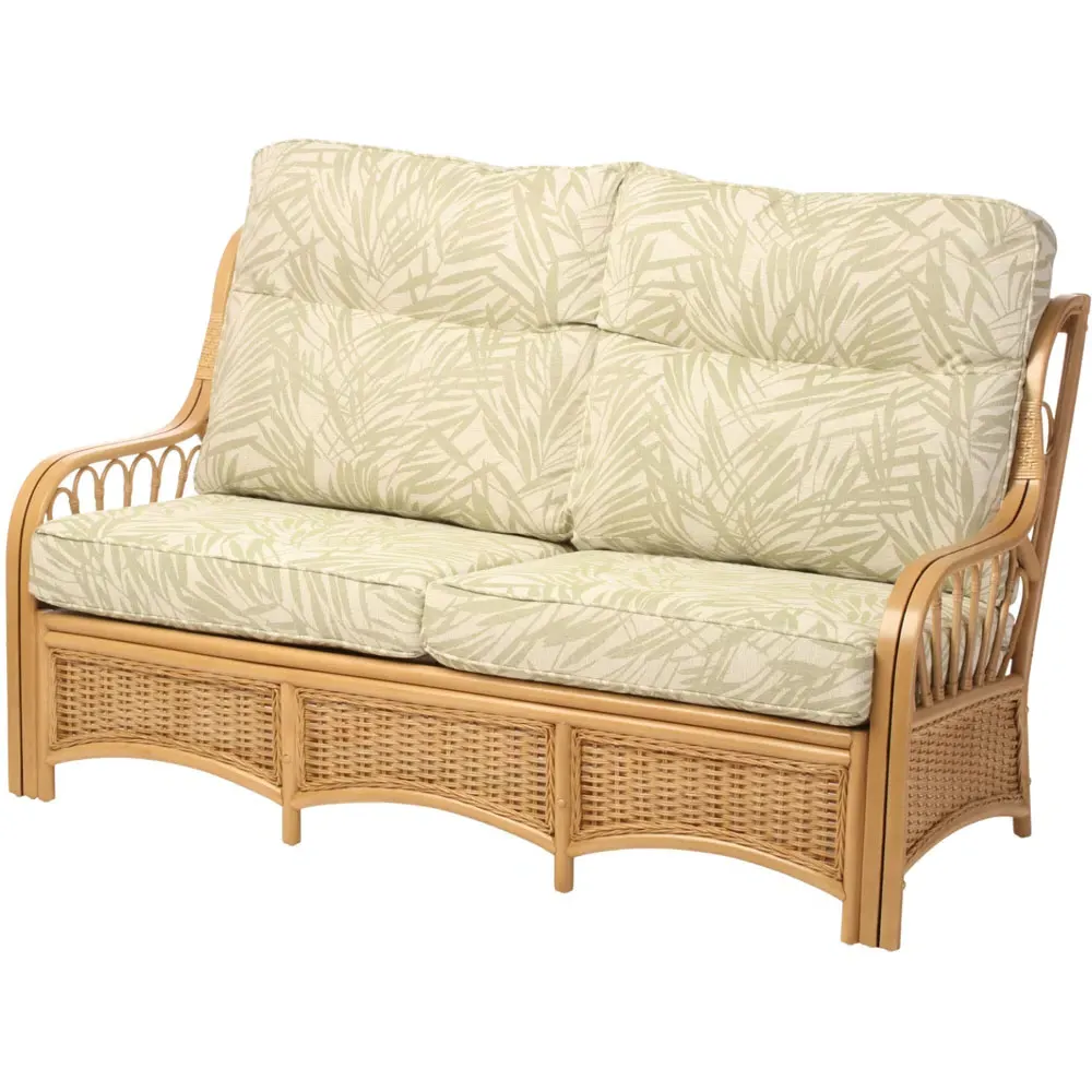 Vale 3-Seater Sofa - Light Oak, Rattan
