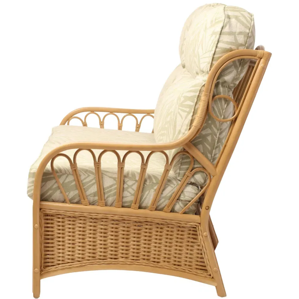 Vale 3-Seater Sofa - Light Oak, Rattan