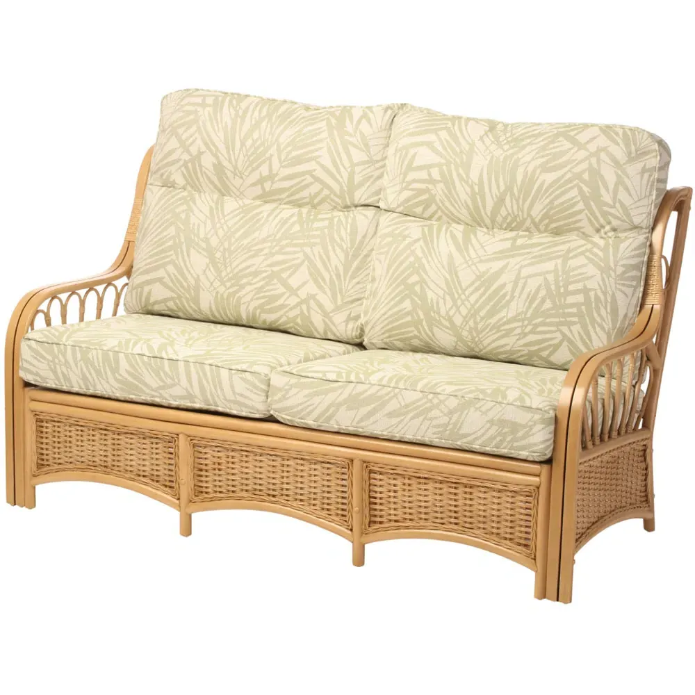 Vale 3-Seater Sofa - Light Oak, Rattan