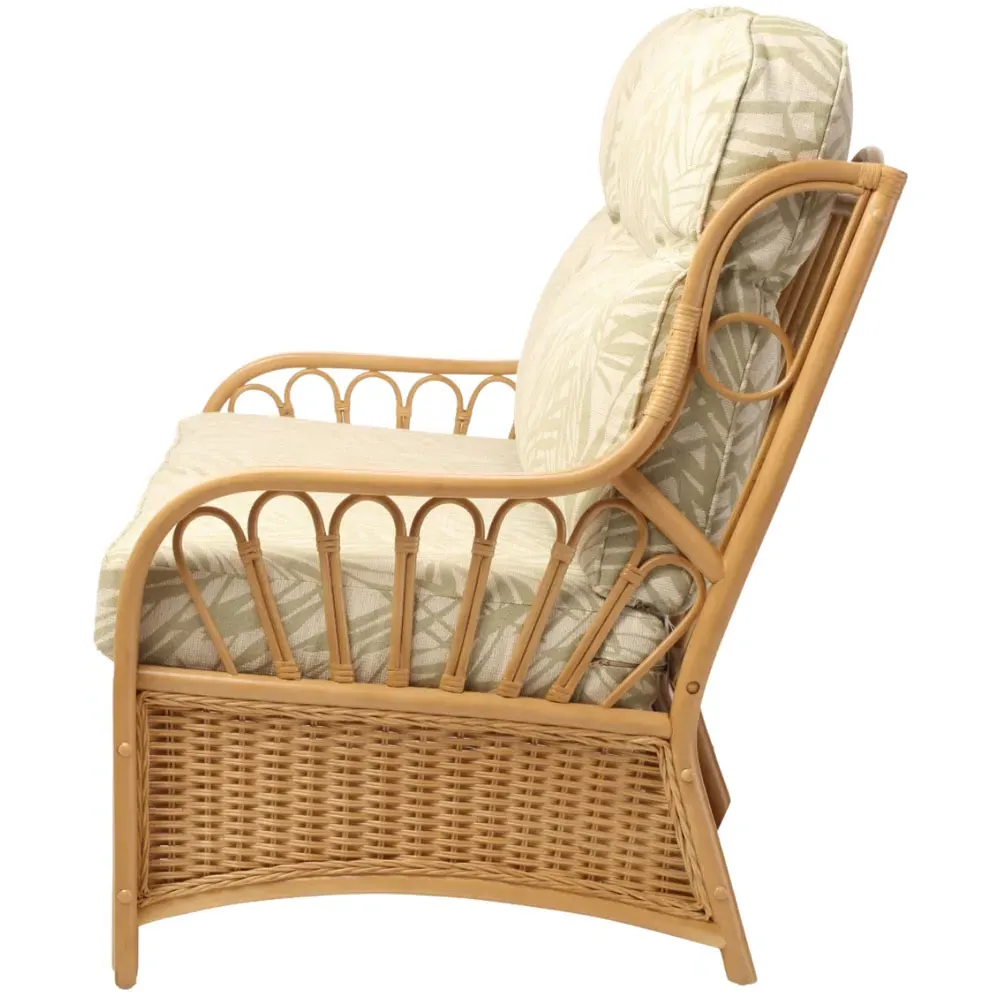 Vale 3-Seater Sofa - Light Oak, Rattan