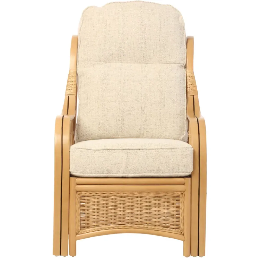 Vale Light Oak Athena Plain Armchair - Brown, Rattan