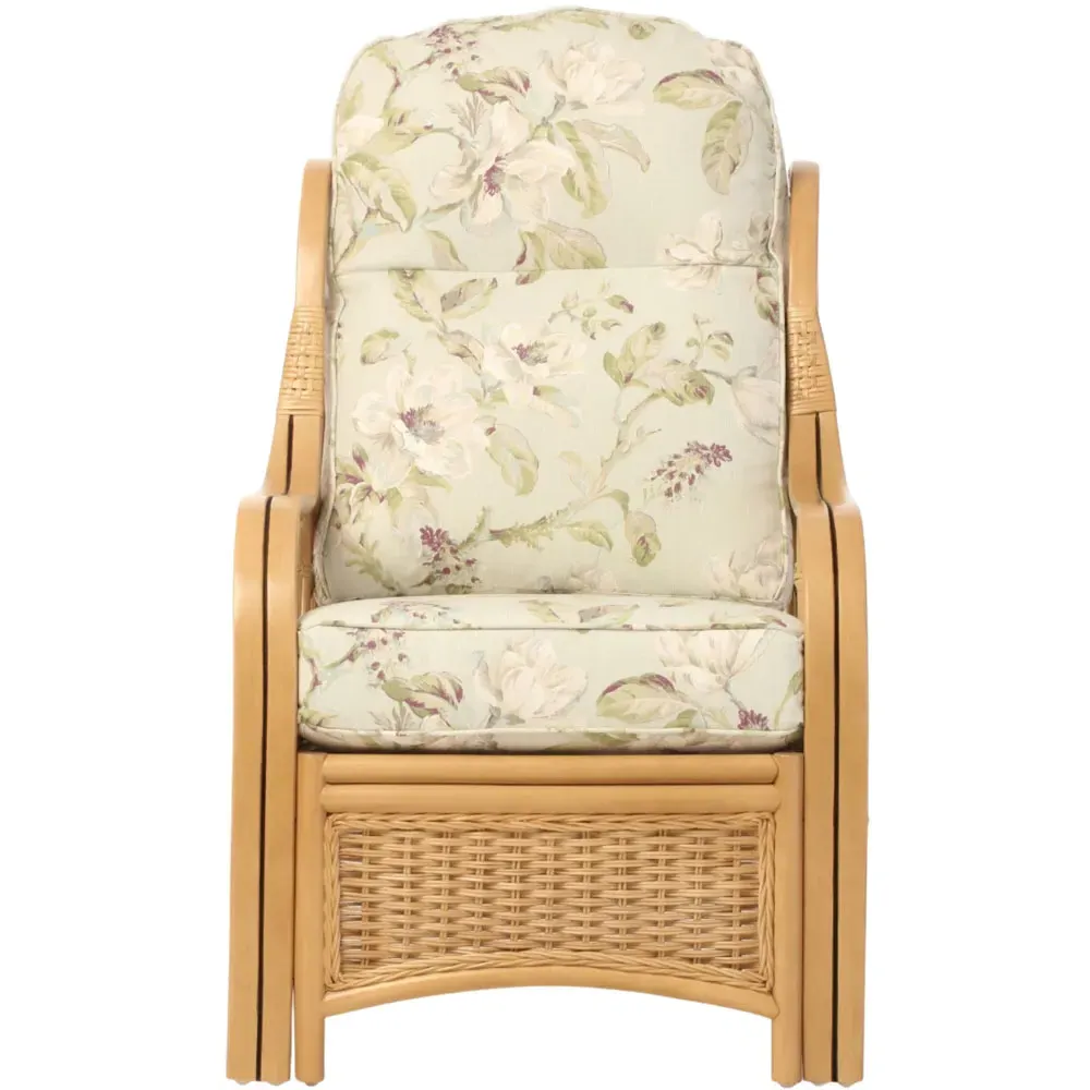 Vale Light Oak Lily Armchair - Brown, Rattan
