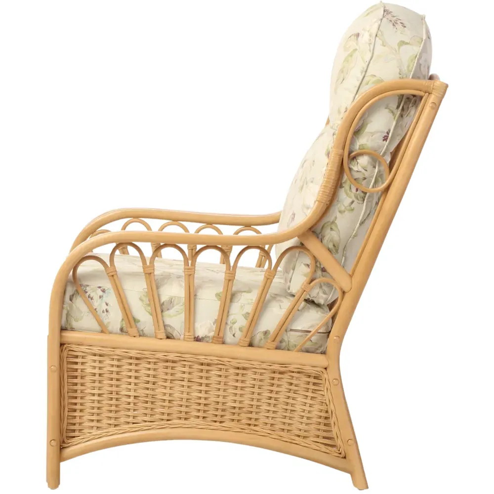 Vale Light Oak Lily Armchair - Brown, Rattan