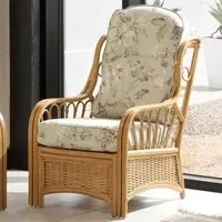 Vale Light Oak Lily Armchair - Brown, Rattan