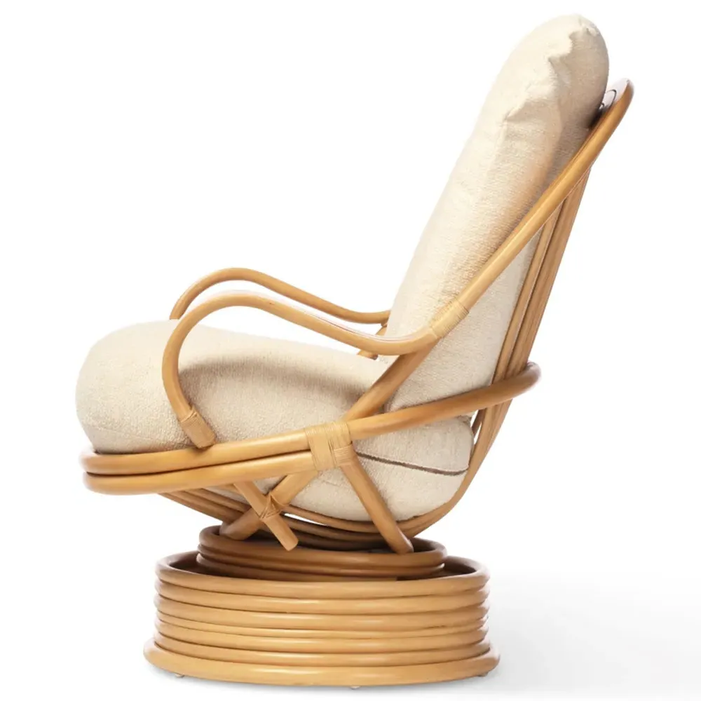 Vale Swivel Rocking Chair - Light Oak, Rattan