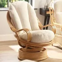 Vale Swivel Rocking Chair - Light Oak, Rattan