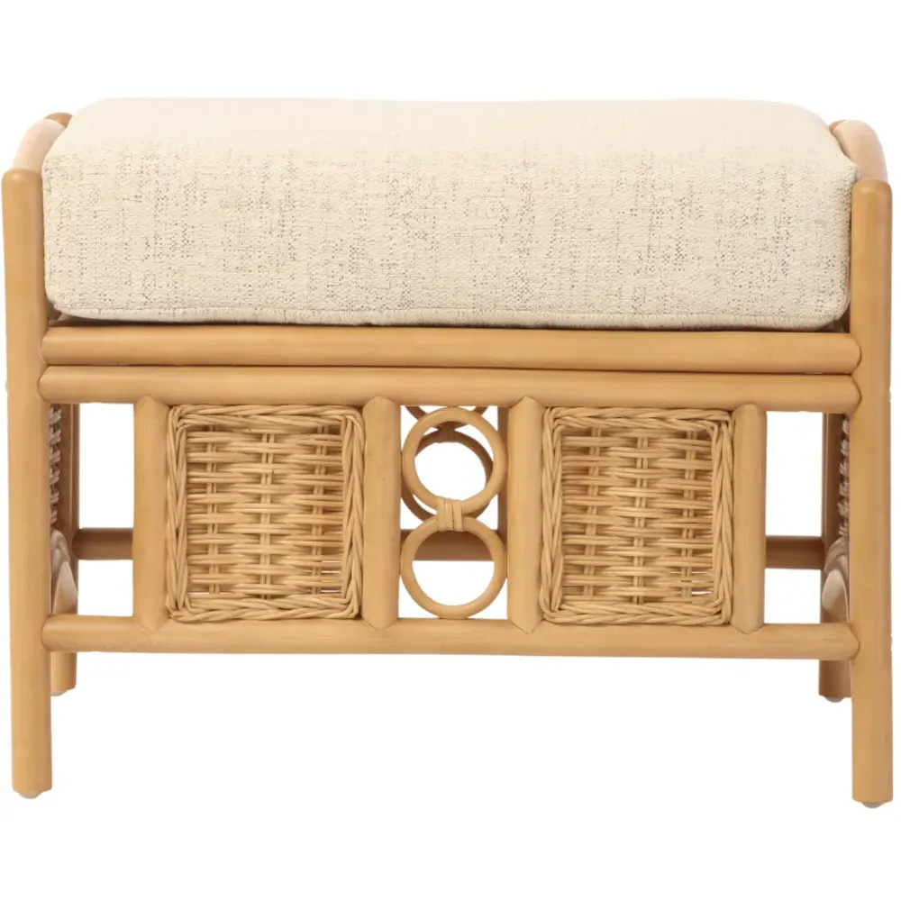 Vale Wicker Athena Plain Footstool - Light Oak