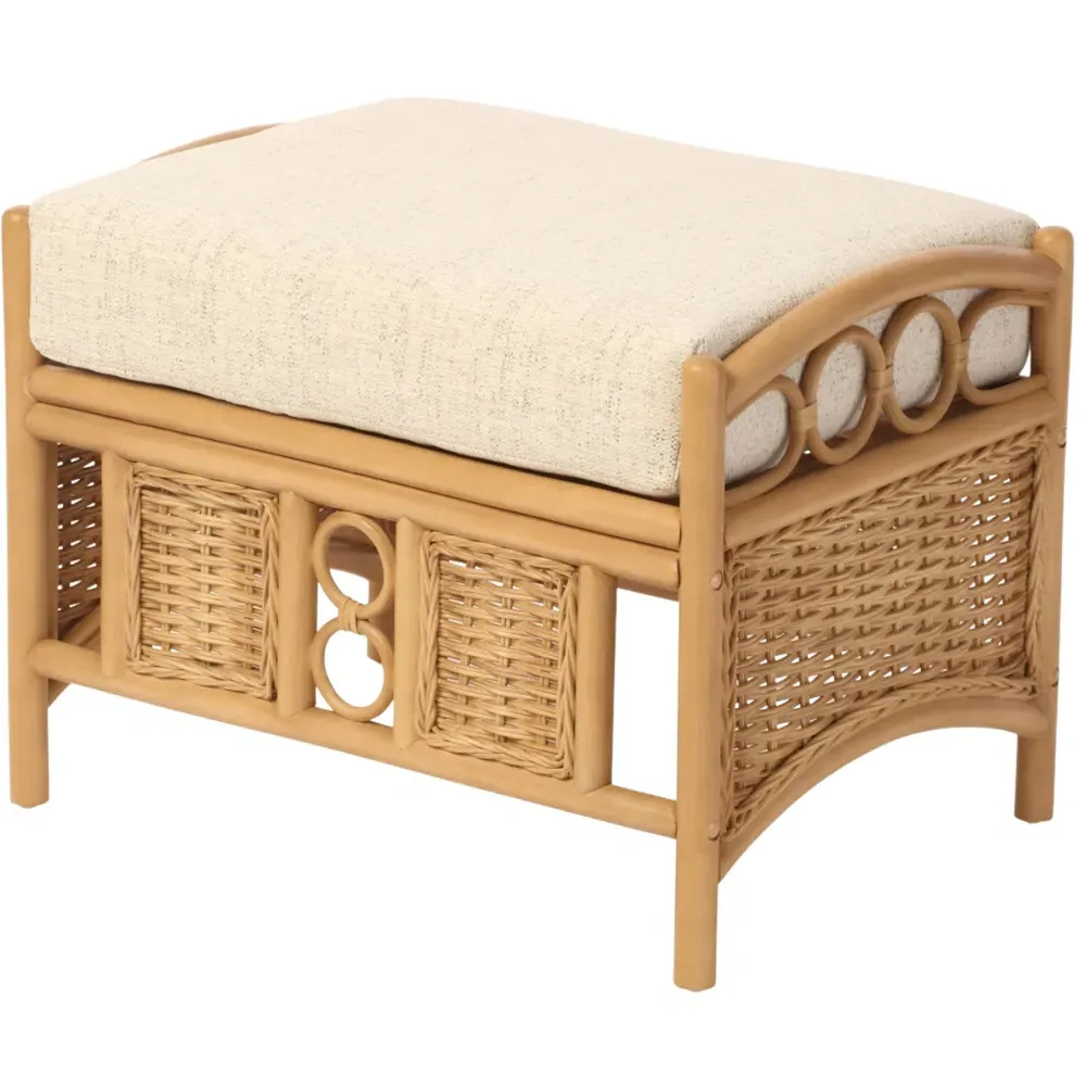Vale Wicker Athena Plain Footstool - Light Oak