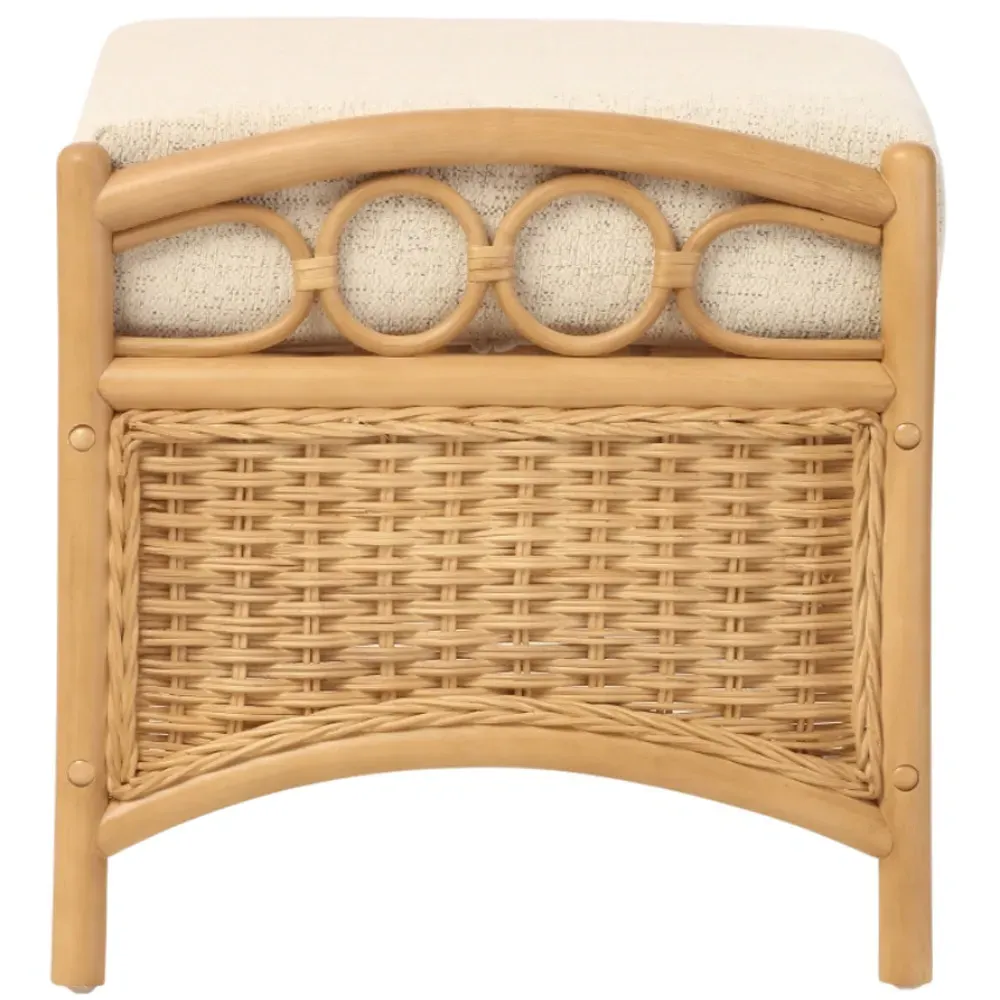 Vale Wicker Athena Plain Footstool - Light Oak