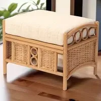 Vale Wicker Athena Plain Footstool - Light Oak
