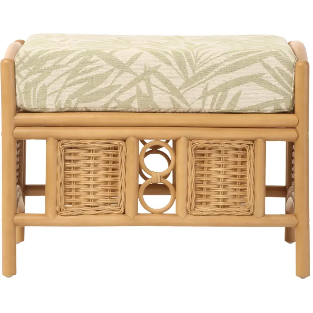 Vale Wicker Tropical Footstool - Light Oak