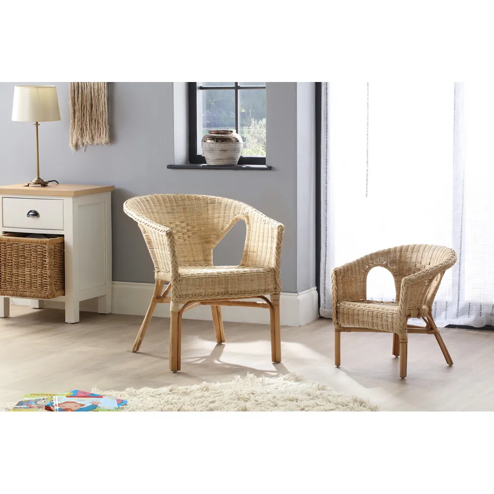 Wicker Loom Chair - Cream, Rattan