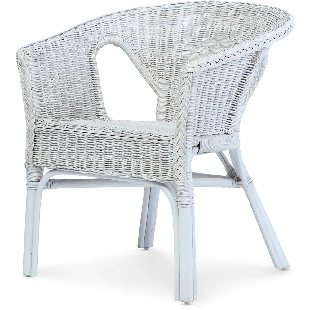 Wicker Loom Chair - White, Rattan