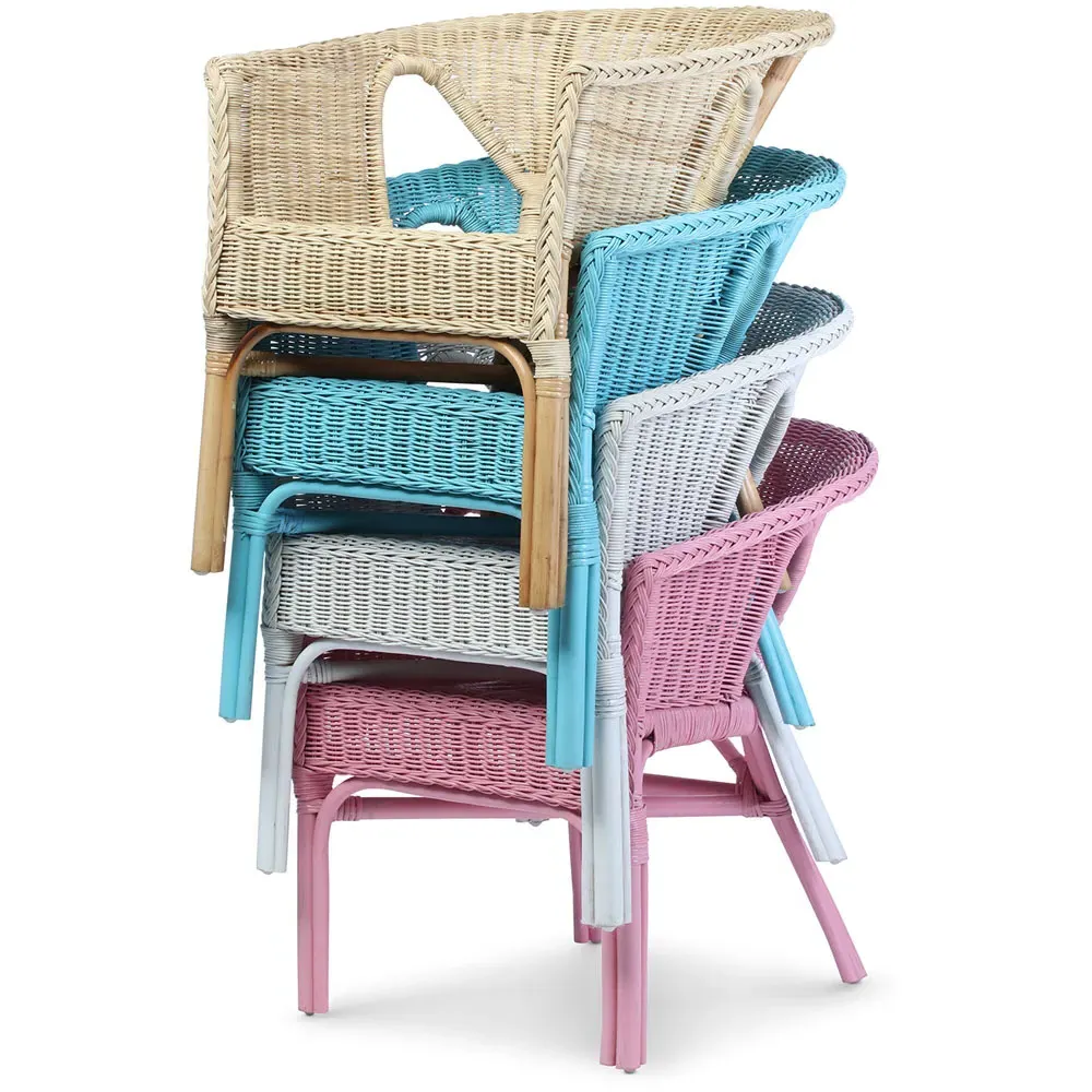 Wicker Loom Chair - White, Rattan