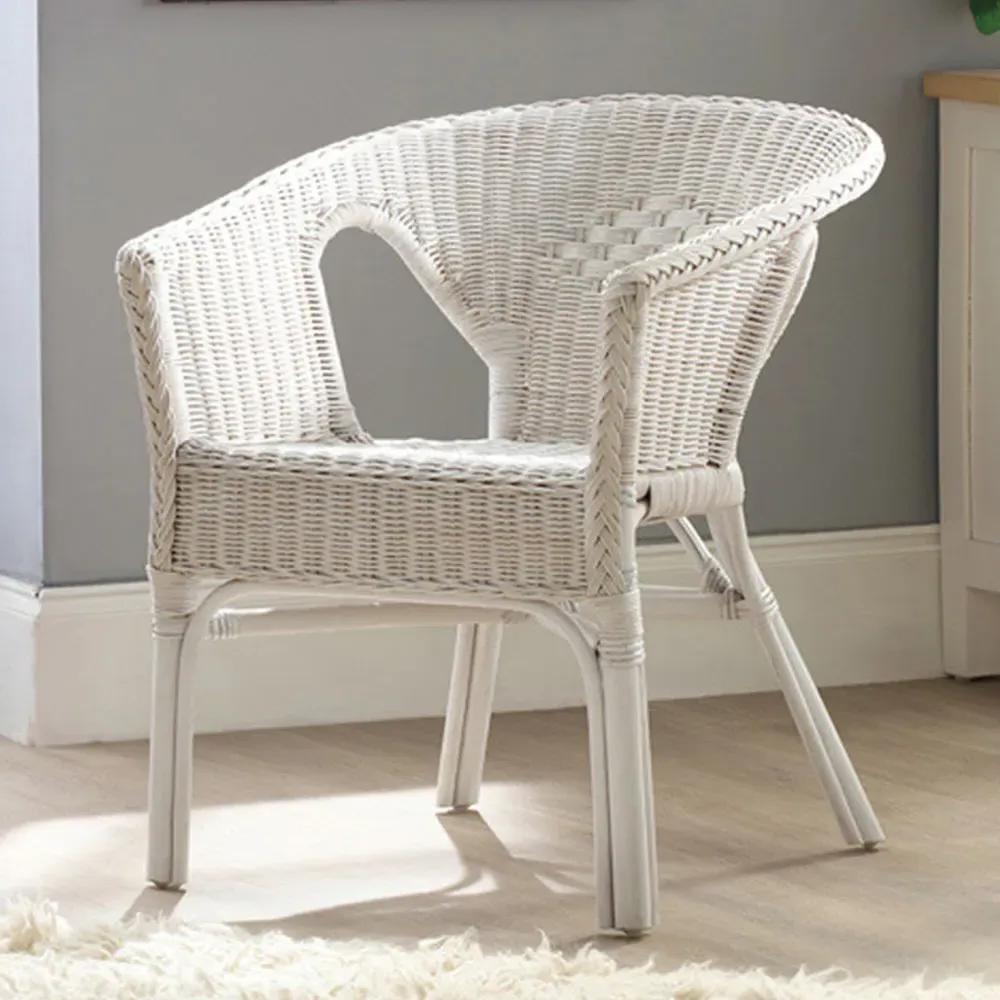 Wicker Loom Chair - White, Rattan image