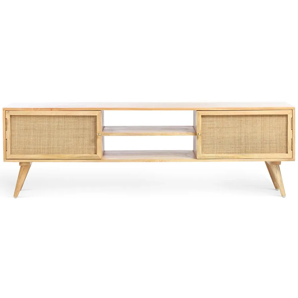 Manhattan 2 Door TV Unit - Cream, Mango Wood