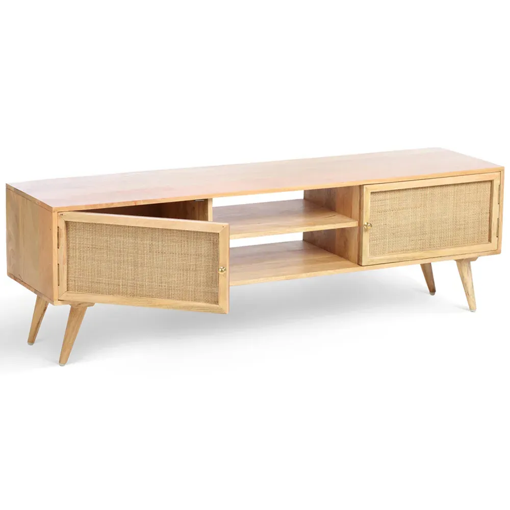 Manhattan 2 Door TV Unit - Cream, Mango Wood